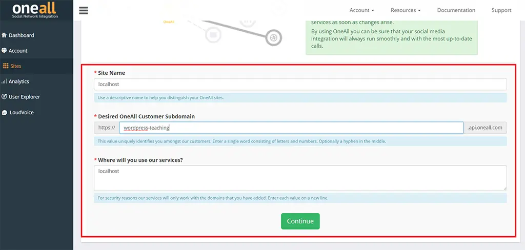 WordPress 社群登入教學:Social Login 外掛串接 Google 帳號 12 OneAll 建立網站表單的其他欄位