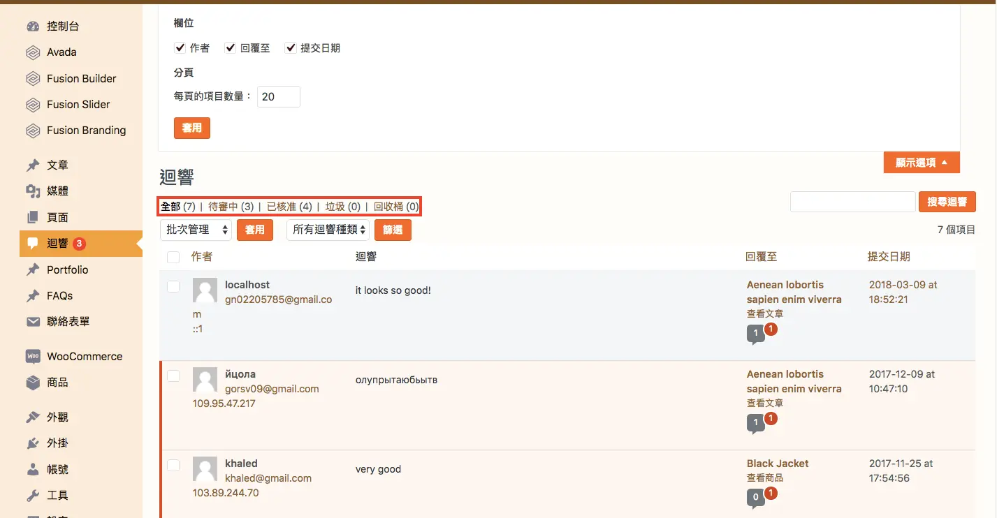 WordPress 教學 基礎介紹四（迴響）