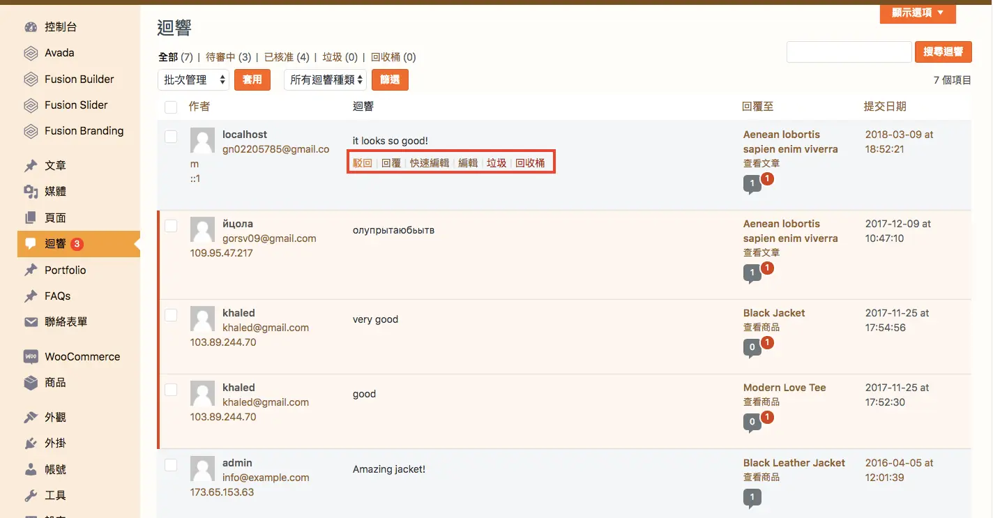 WordPress 教學 基礎介紹四（迴響）