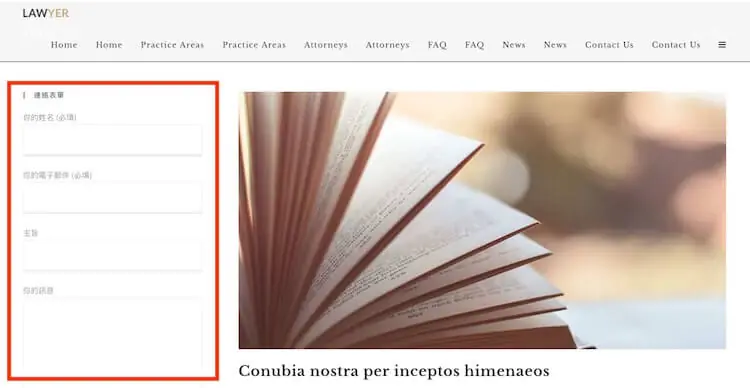 WordPress Shortcode 教學:短代碼是什麼、貼在哪裡與常用外掛 4 網站前台左側邊欄顯示由短代碼產生的聯絡表單