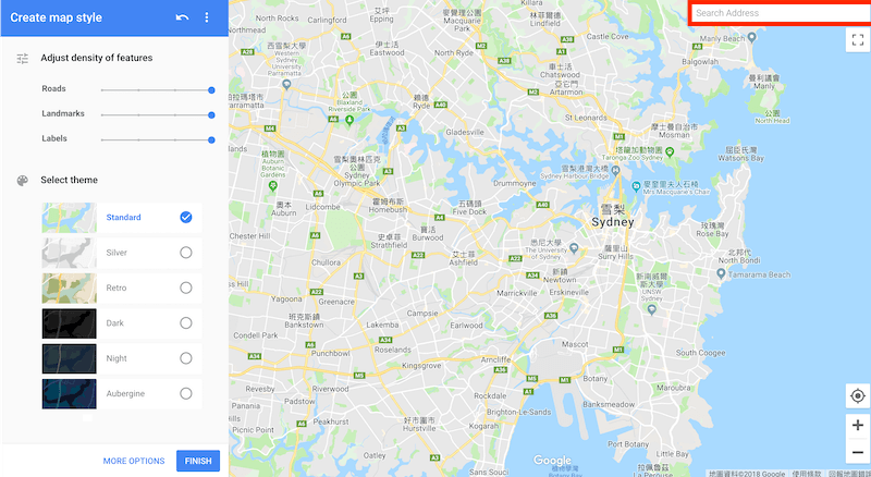 Google Map 自訂外觀 