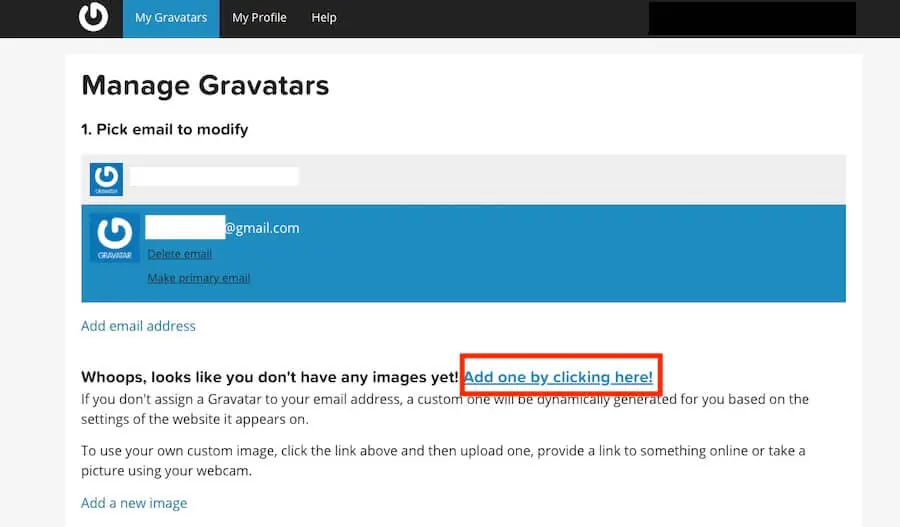Gravatar 是什麼?WordPress 帳號顯示個人頭像照片的申請與設定教學 7 舊版 My Gravatar 頁面,選擇電子郵件並新增頭像