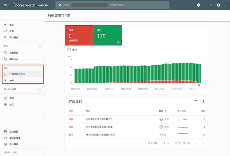 Search Console 強化項目 