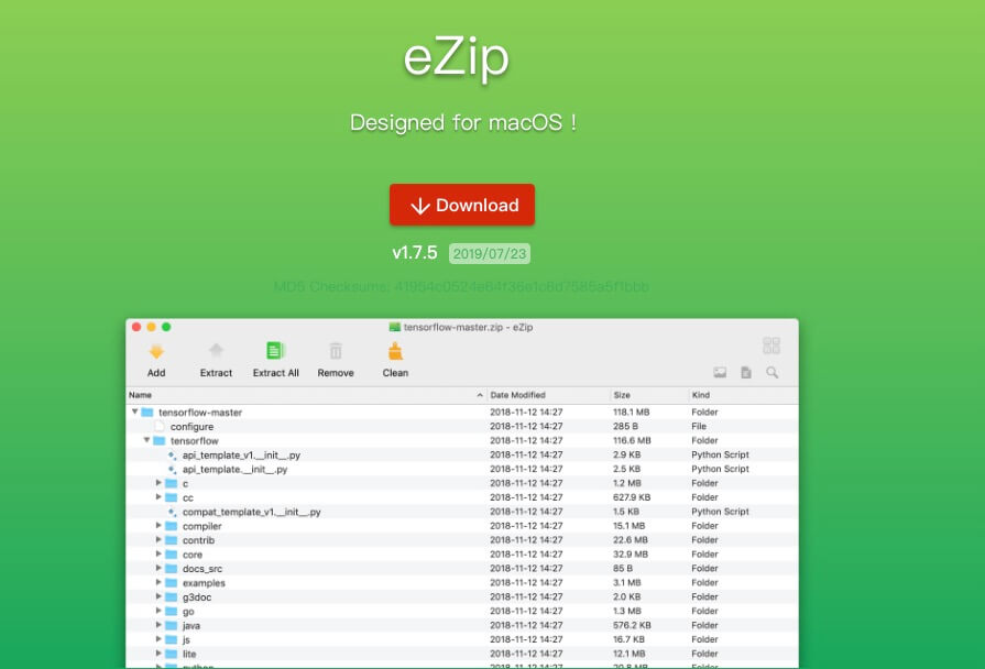 Mac eZip 解壓縮程式