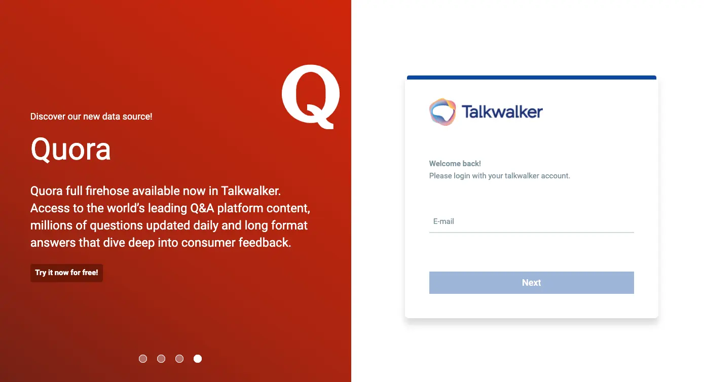 Talkwalker 教學:用免費社群搜尋找熱門話題與關鍵字聲量 1 Talkwalker 註冊表單,填寫姓名與 Email 等基本資料(2020 年畫面,現行表單可能不同)