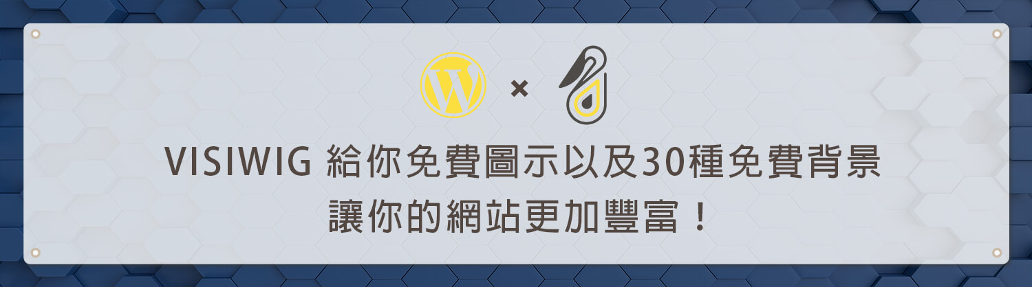 Visiwig 給你免費圖示以及30種免費背景讓你的網站更加豐富