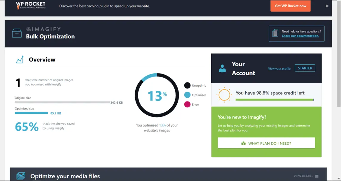 Imagify 教學:WordPress 圖片壓縮外掛安裝、API Key 與壓縮模式 10 imagify 10