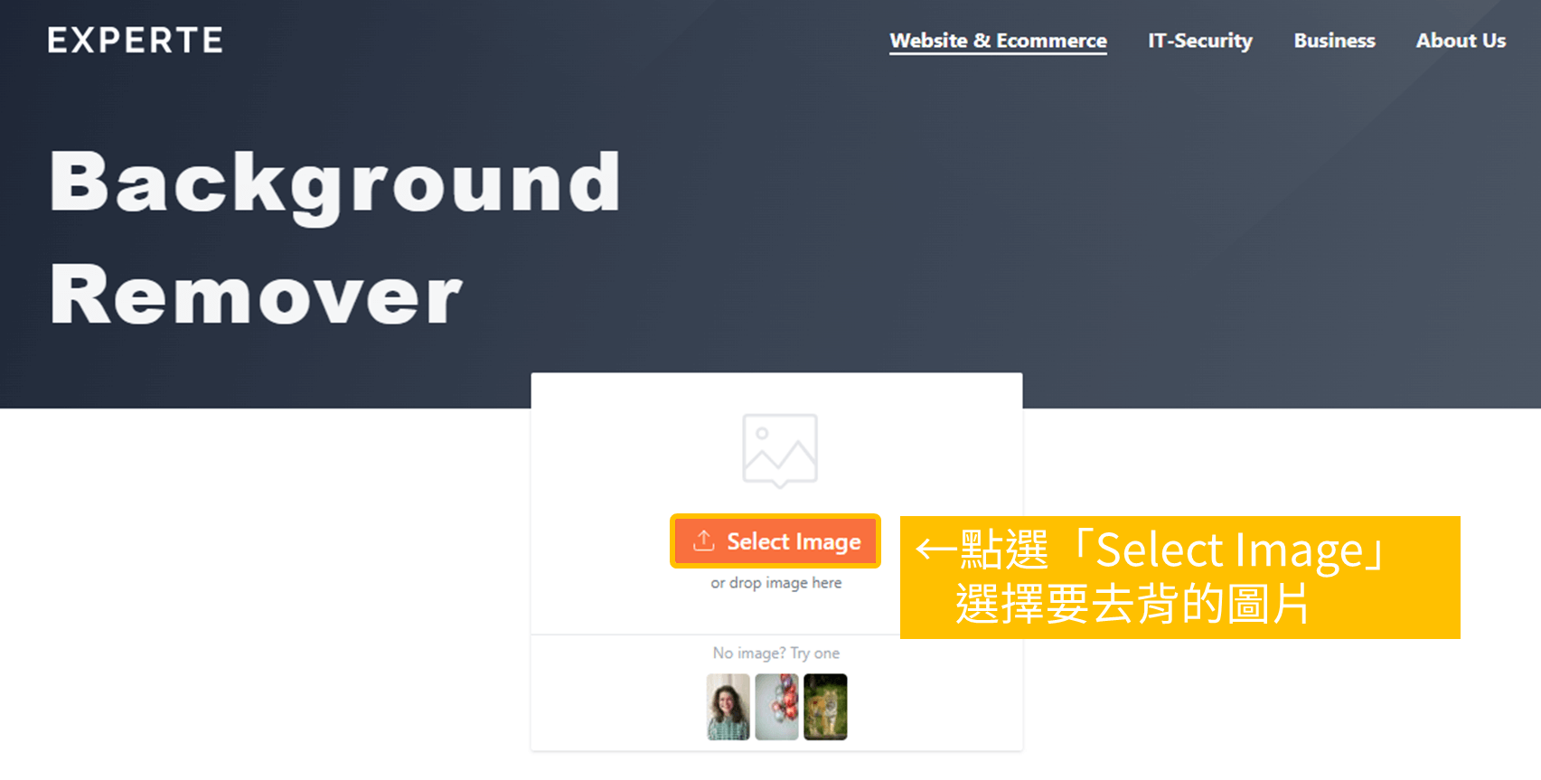 EXPERTE.com 使用教學_第一步選擇要去背的圖片_鵠學苑