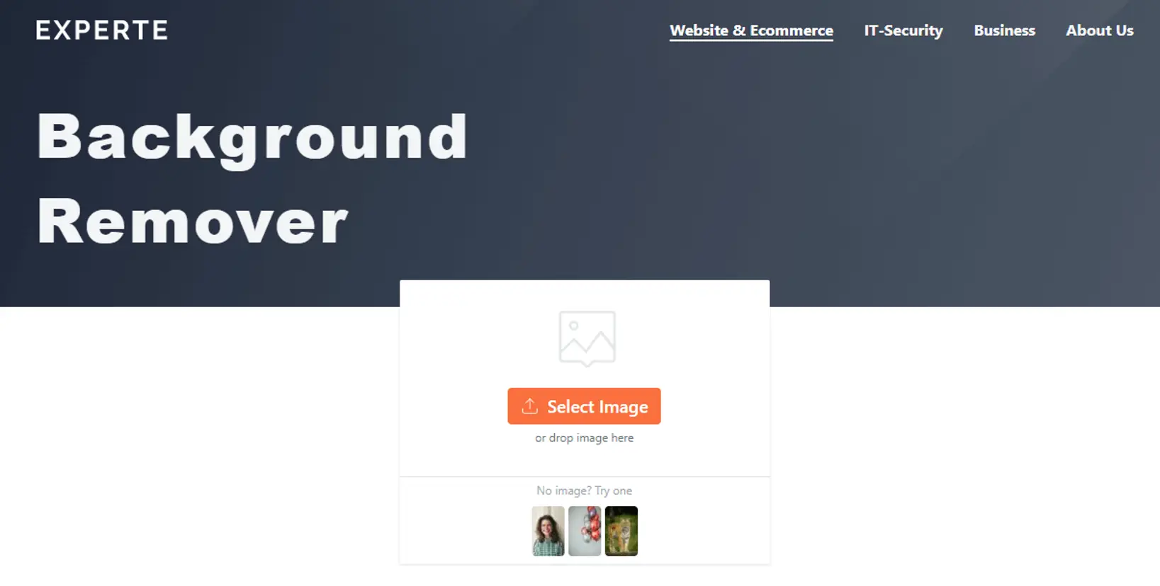 EXPERTE.com 去背工具教學:免費免註冊線上去背,可商用下載 HD 圖 1 EXPERTE.com Background Remover 去背工具頁面
