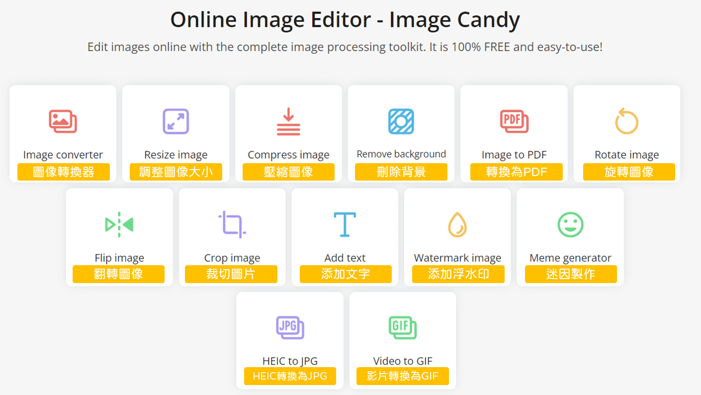 Image Candy 免費圖片整合編輯器，線上轉檔、壓縮、去背工具推薦_Image Candy是甚麼_鵠學苑