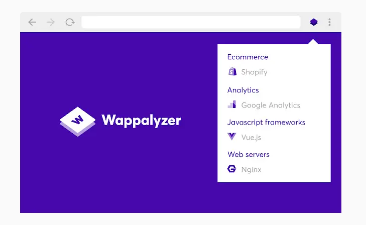 Wappalyzer 是什麼?Chrome 擴充一鍵查網站用什麼技術架設 1 Wappalyzer 擴充功能偵測出網站使用的架站平台、程式語言與分析工具