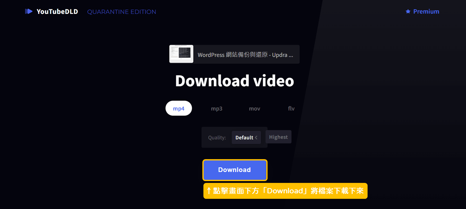 第三步：點擊畫面下方「Download」將檔案下載下來。