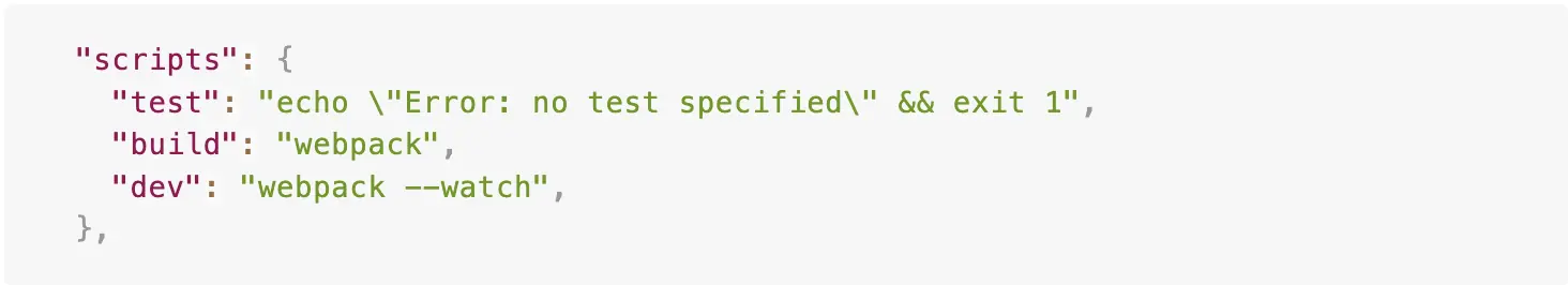 WordPress 主題用 Webpack 打包前端資源:安裝與設定教學 3 在 scripts 的物件下面加入下面的程式碼|使用 Webpack 管理和打包前端資源, 提升你工作效率的好工具!05