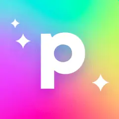 PaletteMaker 的 Logo，白色字母 p 放在粉紅、紫色到黃綠色的漸層方塊上