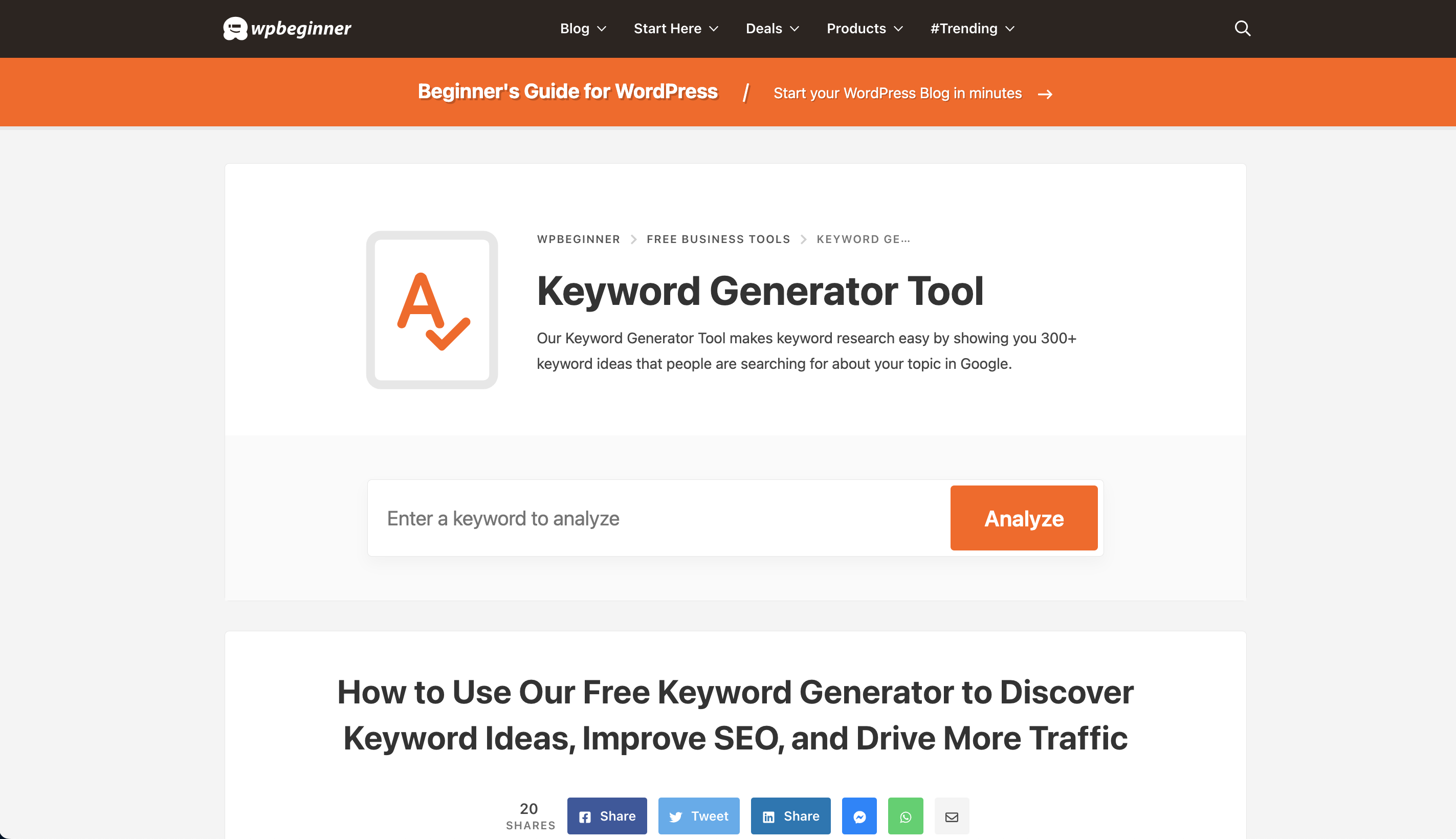 step2 wpbeginner - keyword generator tool｜鵠學苑02